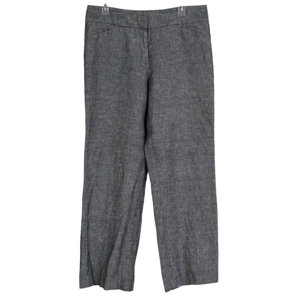 Rafaella Studio Petite Gray Linen Cotton Pants 10P Business Casual Career Dress